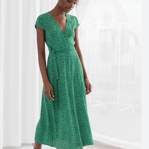&other stories green midi dress